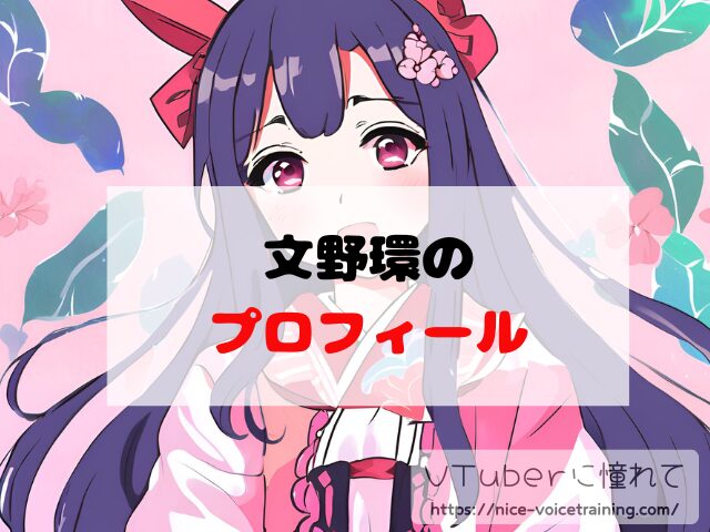 文野環 VTuber 顔バレ 素顔 前世 中の人